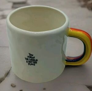 You Make The World A Better Place Mug Coffee Cup Rainbow Handful Natural Life